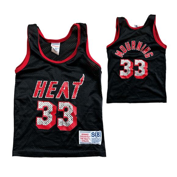 Vintage Alonzo Mourning Miami Heat Basketball Jersey NBA By Hanes Size Small 8